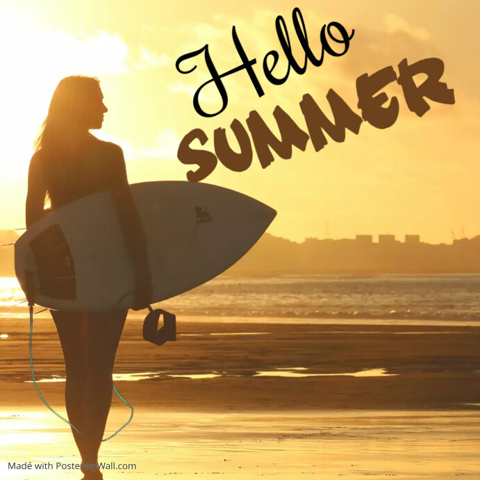 Modèle Hello summer | PosterMyWall