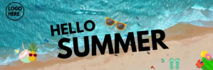 Hello summer Encabezado de Twitter template
