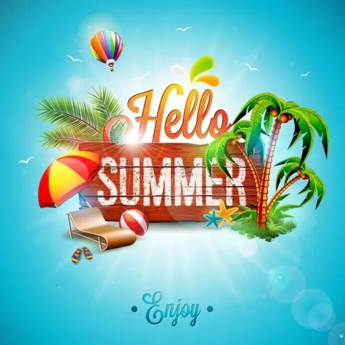 Modèle Hello summer | PosterMyWall