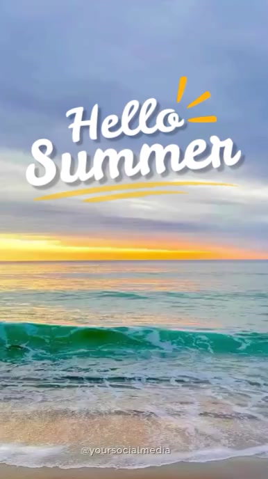 hello summer เรื่องราวบน Instagram template