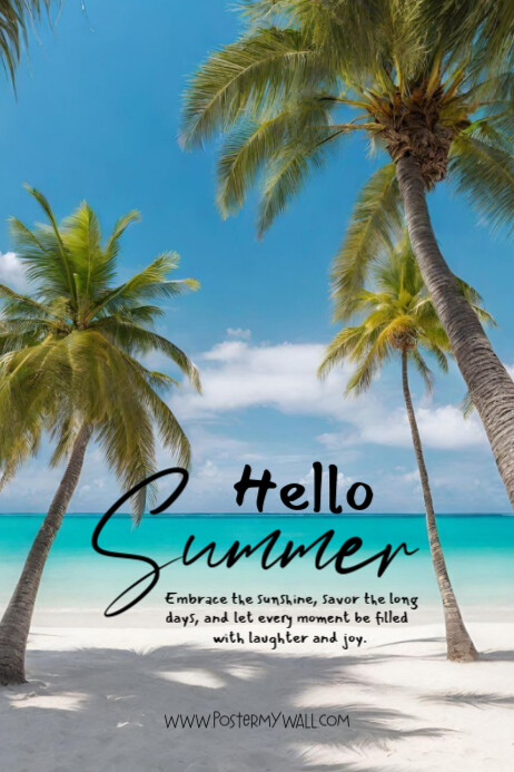 Hello Summer Plakkaat template