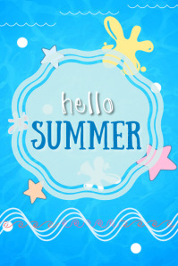 Hello SUMMER Poster template