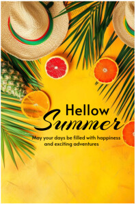 Hello summer Poster template