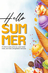 White Summer Celebration Poster Template