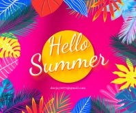 Hello Summer Średni prostokąt template