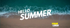 Hello Summer ocean waves twitch banner template