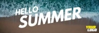Hello Summer ocean waves twitter header template