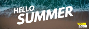 Hello Summer ocean waves twitter header template