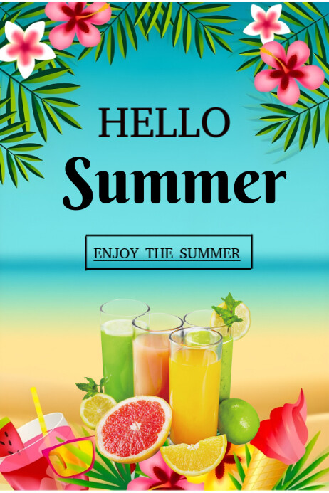 Hello Summer Poster Iphosta template