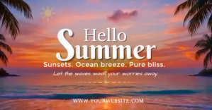Summer Vacation Facebook 共享图片 Template