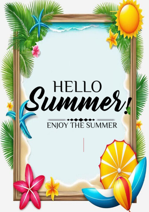 Hello summer template 2025 A4