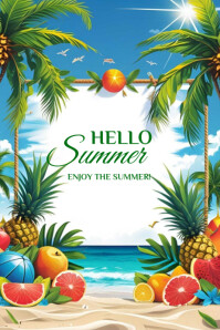 Hello Summer template 2025 Banner 4' × 6'