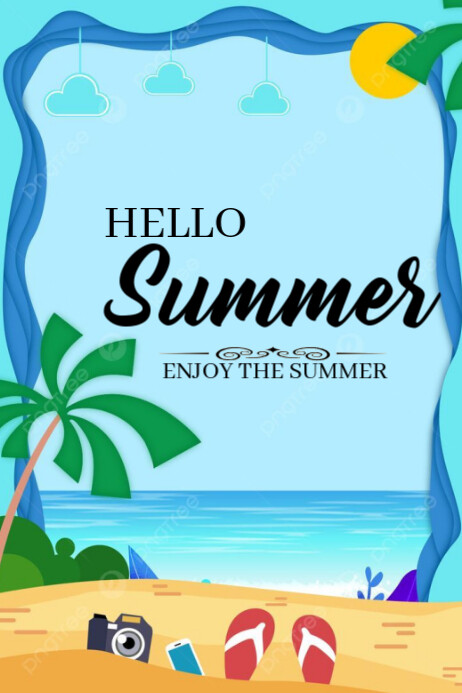 Hello summer template 2025 Plakkaat