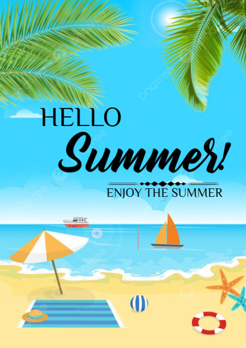 Hello summer template 2025 A4