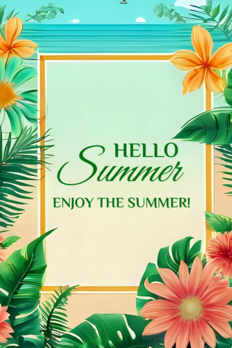 Hello Summer template 2025 Spanduk 4' × 6'