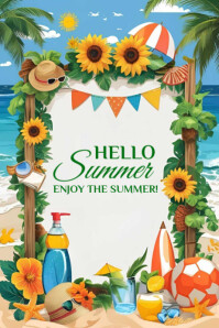 Hello Summer template 2025 Banner 4' × 6'