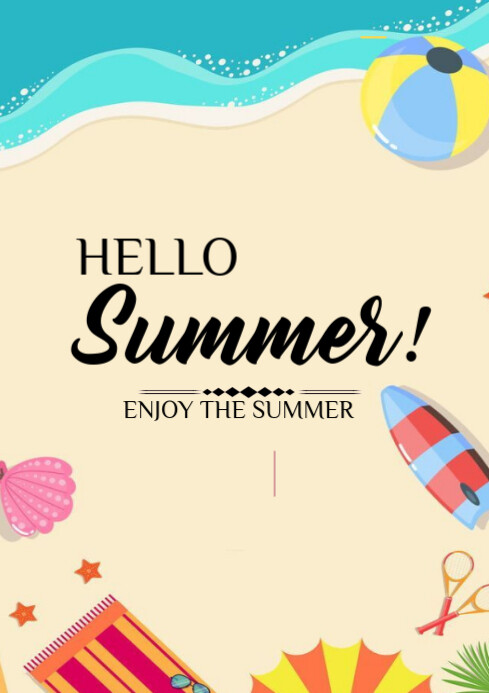 Hello summer template 2025 A4