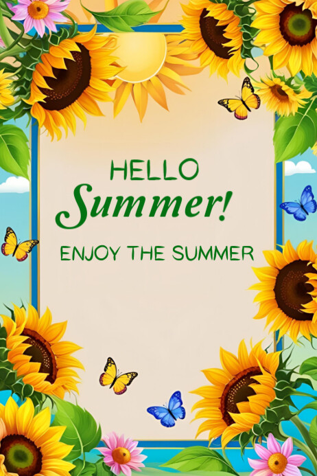 Hello Summer Template 2025 Banner 4' × 6'