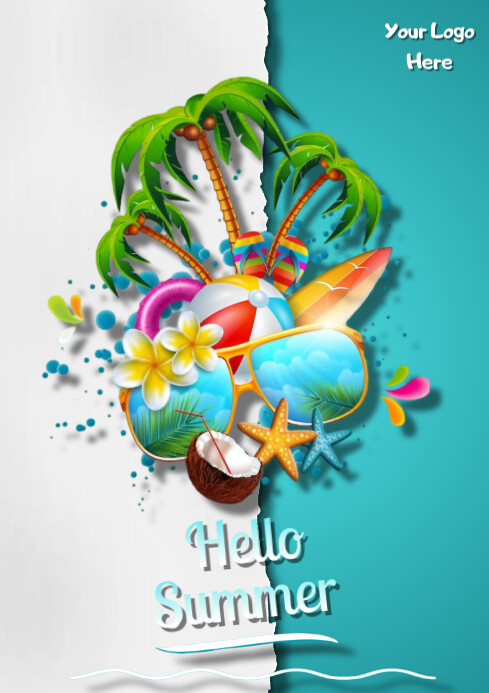 Hello Summer Template A4