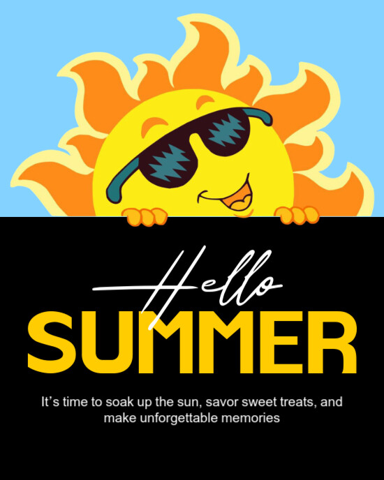 Hello summer template Instagram Portrait