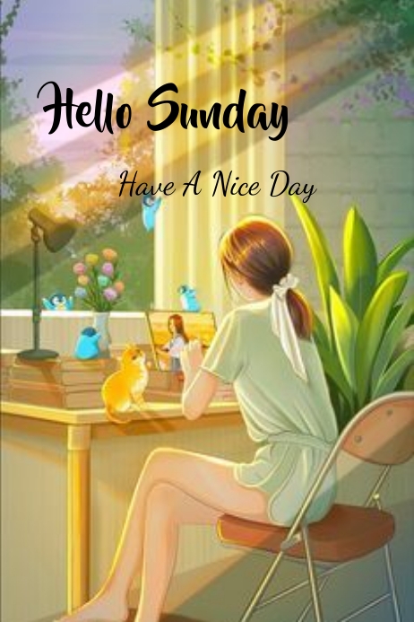 Plantilla de Hello sunday | PosterMyWall