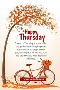 Blanco Autumn Inspiration Gráfico de Pinterest Template