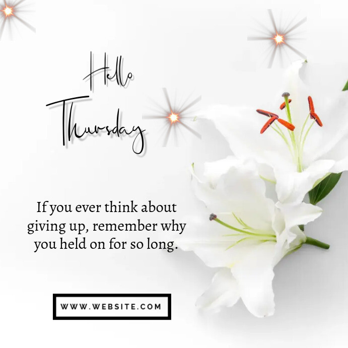Hello Thursday Greeting Template | PosterMyWall