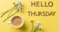 Hello Thursday Greetings for Positive Vibes Presentation (16:9) template
