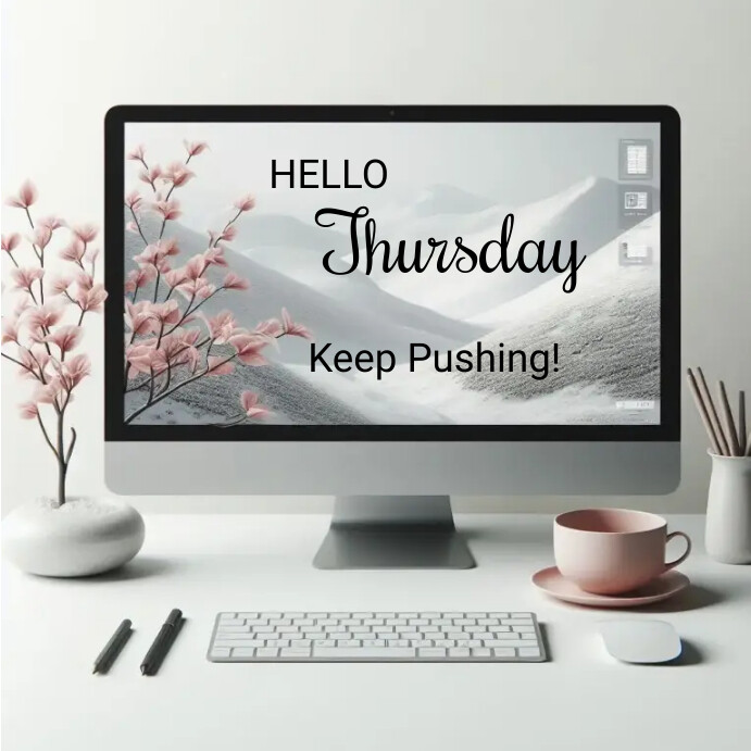 Hello! Thursday Rocks Plantilla de Hello Thursday inspirational quote template | PosterMyWall