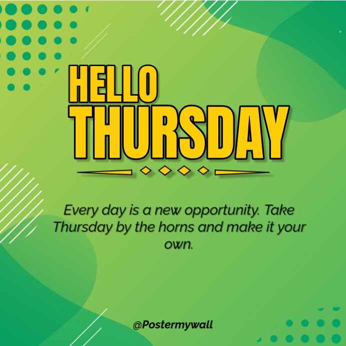 Plantilla de Hello Thursday Motivation Instagram Post | PosterMyWall