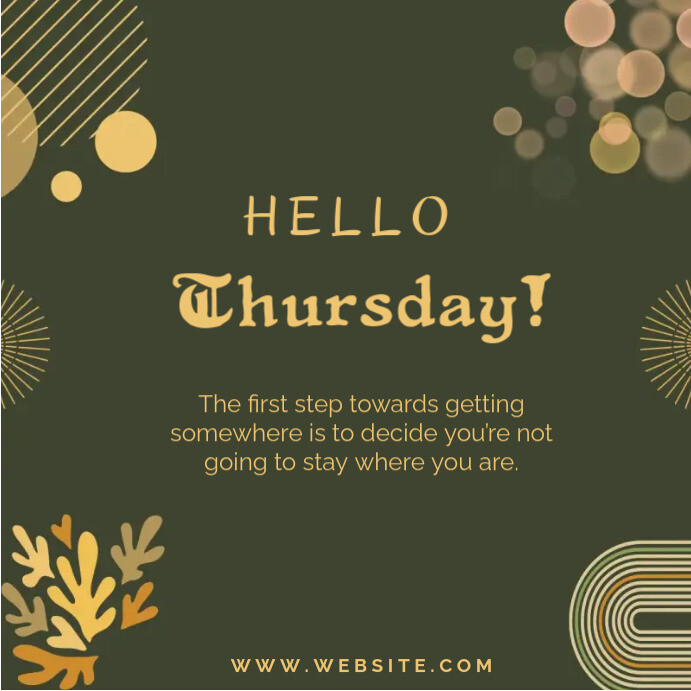 Plantilla de Hello Thursday Template | PosterMyWall