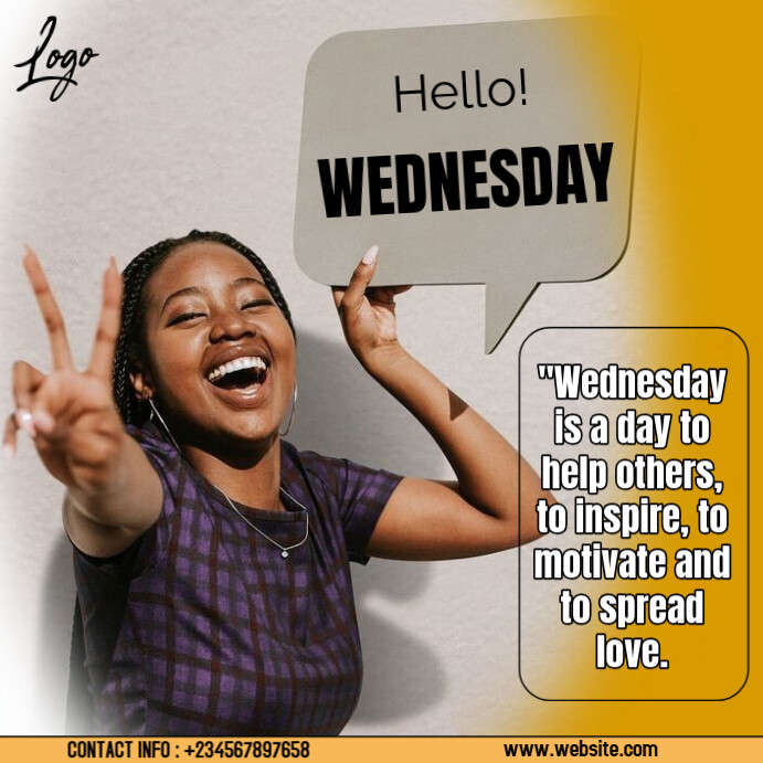 Hello Wednesday Template | PosterMyWall