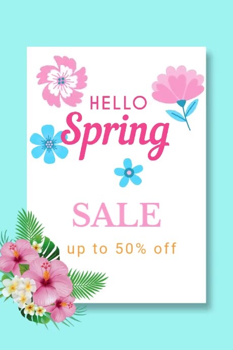 hello-welcome-spring-animated-floral-design Template | PosterMyWall