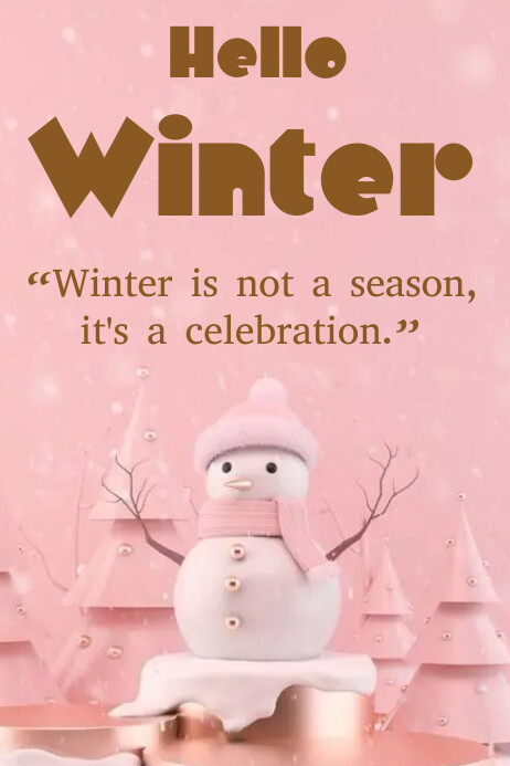 Hello winter ,template ,online greetings card | PosterMyWall
