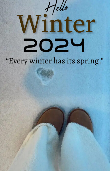 Hello winter ,template ,online greetings card Tabloid