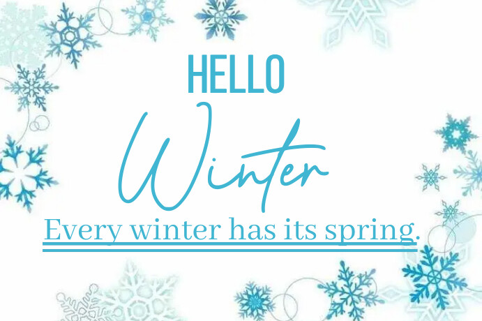 Hello winter ,template ,online greetings card Flag