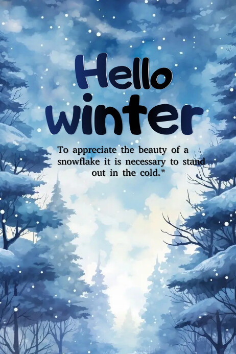 Plantilla de Hello winter | PosterMyWall