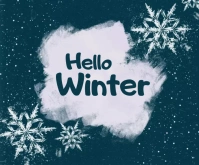 Hello Winter Medium Rectangle template