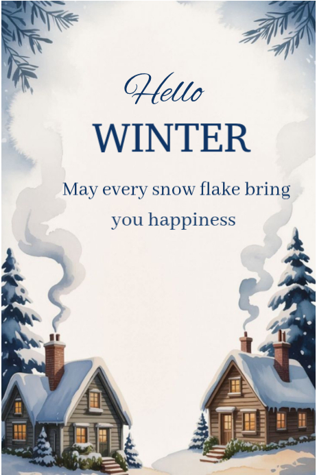 Hello Winter Template | PosterMyWall