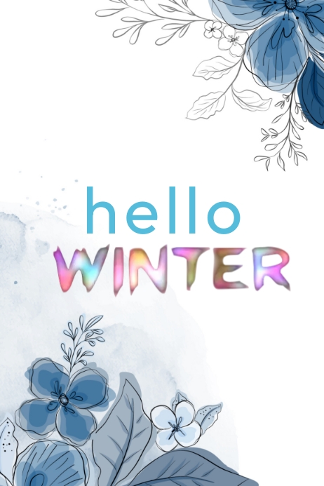 Hello Winter Poster template