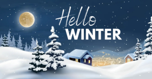 Blue Hello Winter Facebook Shared Image template