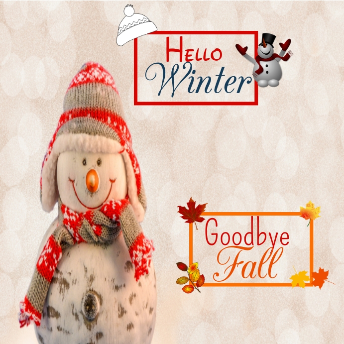 hello winter instagram post, goodbye fall Template | PosterMyWall