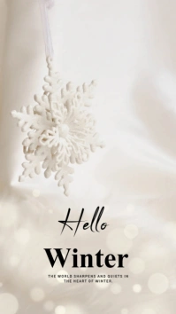 Hello winter Instagram post online greeting cards template
