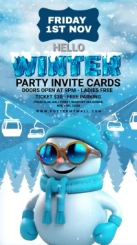 hello winter Party Instagram Story template