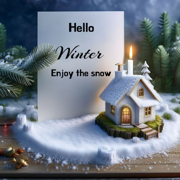 Hello winter poster design template | PosterMyWall