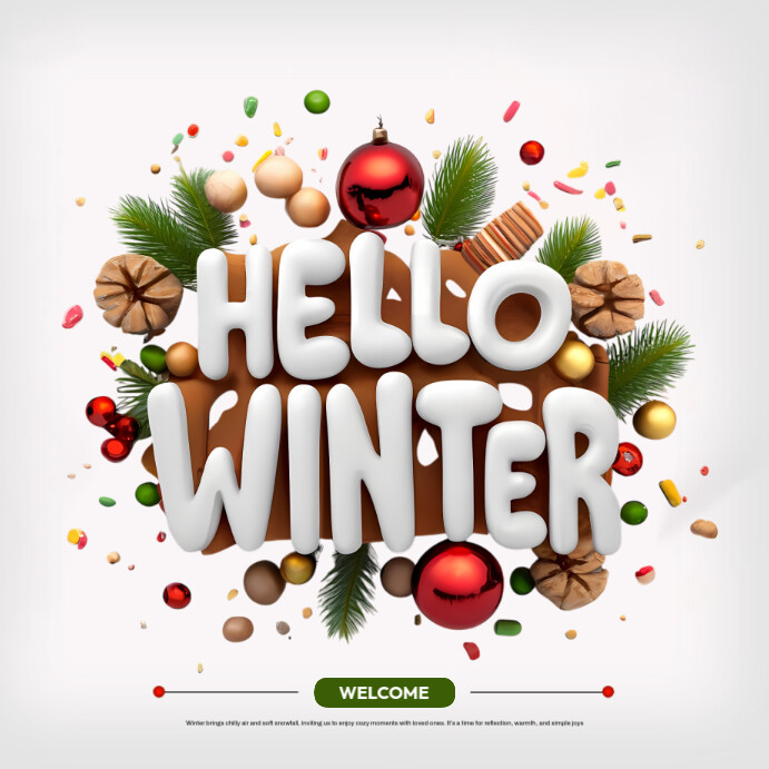 Hello Winter Poster template