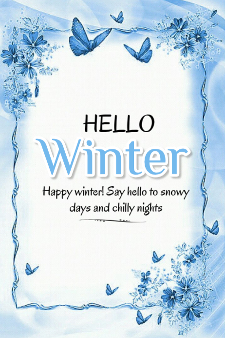 Hello Winter template 2026 | PosterMyWall