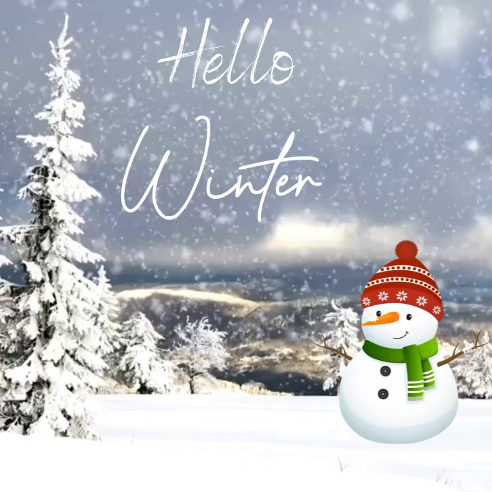 Hello Winter Template Publicación de Instagram