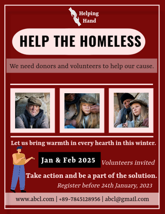 Homelessness Help Program Advertisement Copy of Help Hoomeless Flyer (us Letter) | PosterMyWall