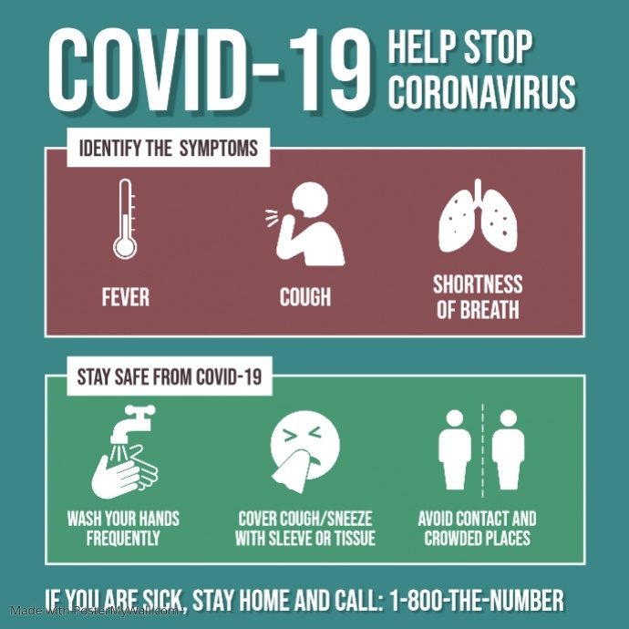 Help Stop Coronavirus Covid 19 square post Instagram-opslag template